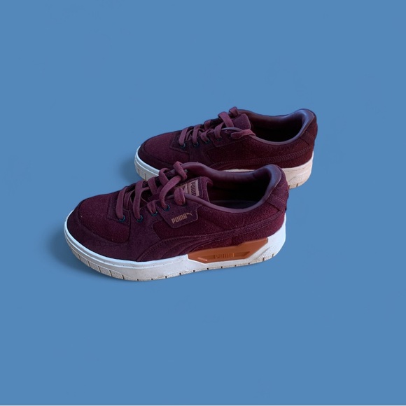 Puma Aubergine Mayze Stack Leather Platform Sneakers VGUC - Picture 3 of 12